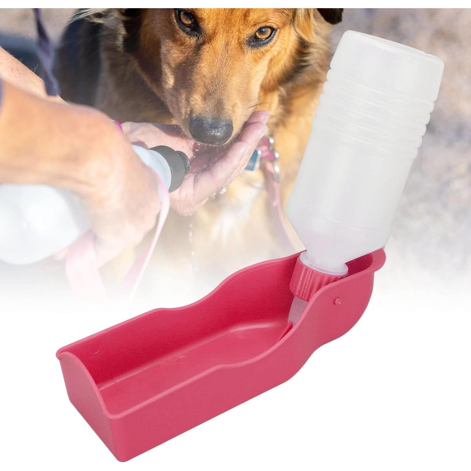 Botella de Agua para Mascotas DAUZ 300ml Rosa Portátil