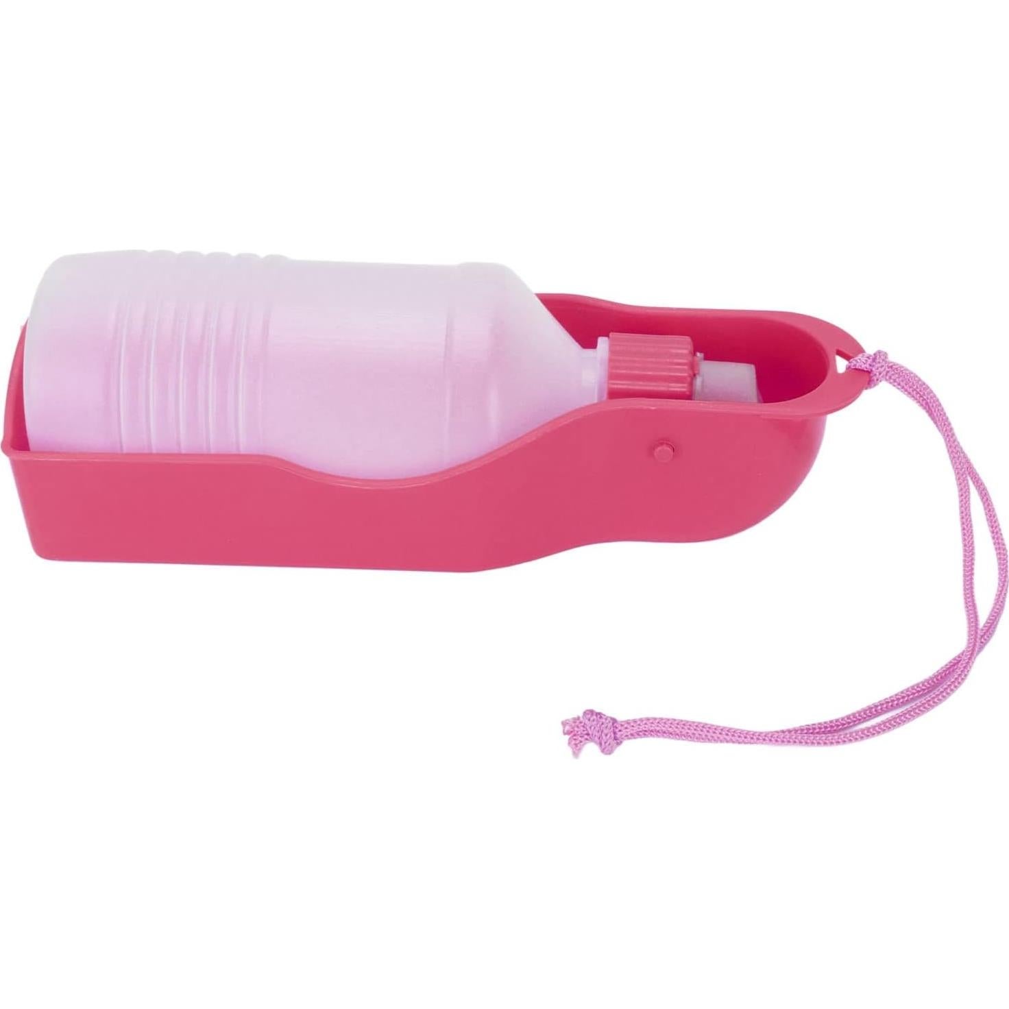 Botella de Agua para Mascotas DAUZ 300ml Rosa Portátil