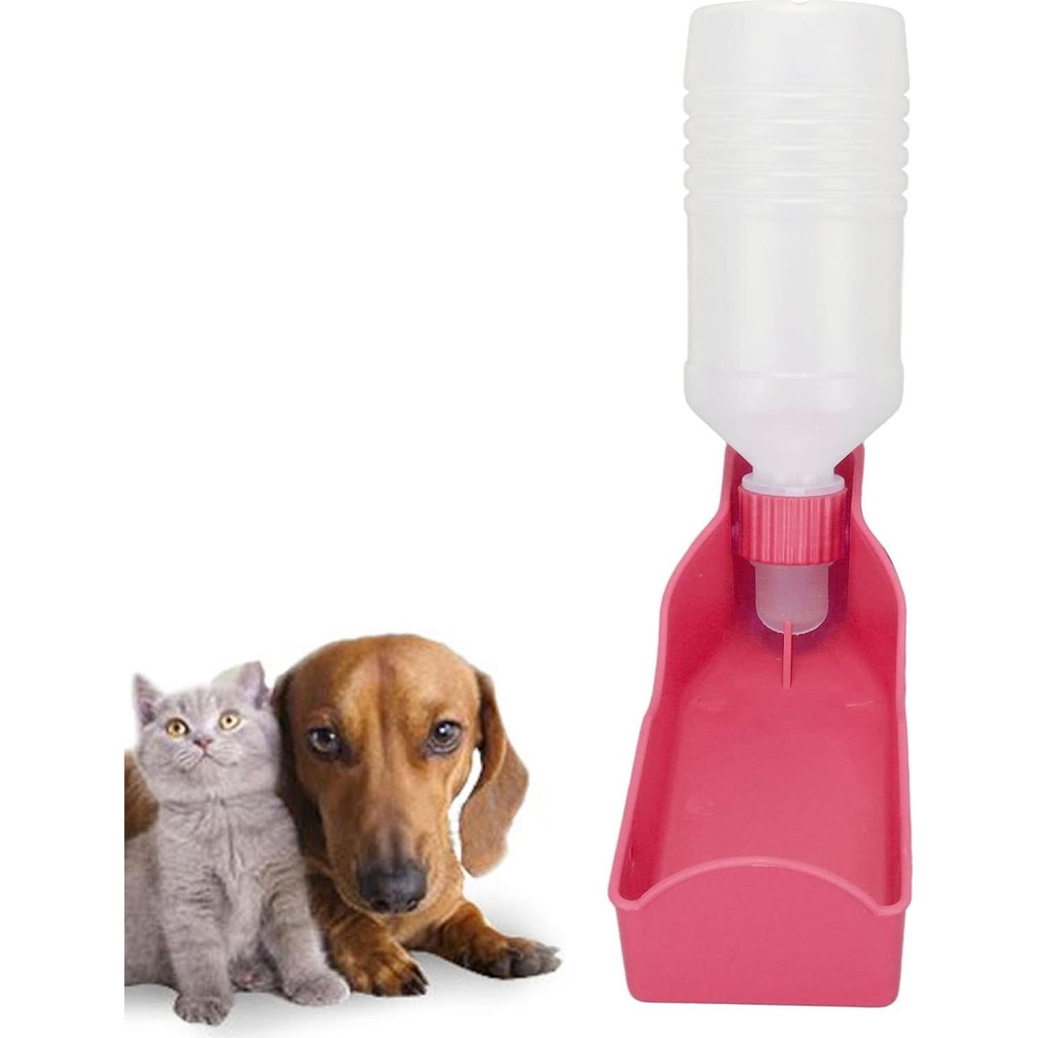 Botella de Agua para Mascotas DAUZ 300ml Rosa Portátil