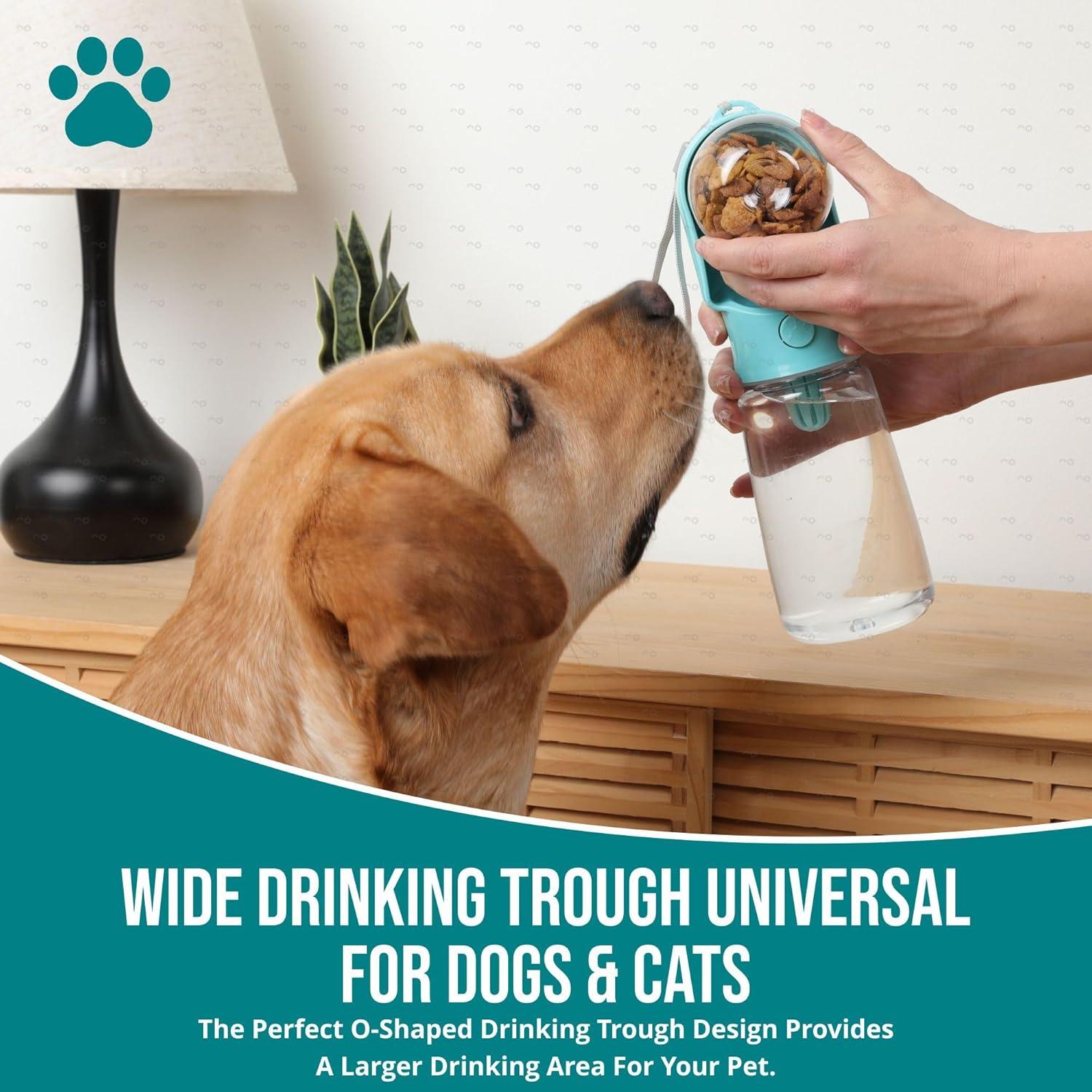 Botella de Agua Portátil para Perros HappiTails 500 ml Azul