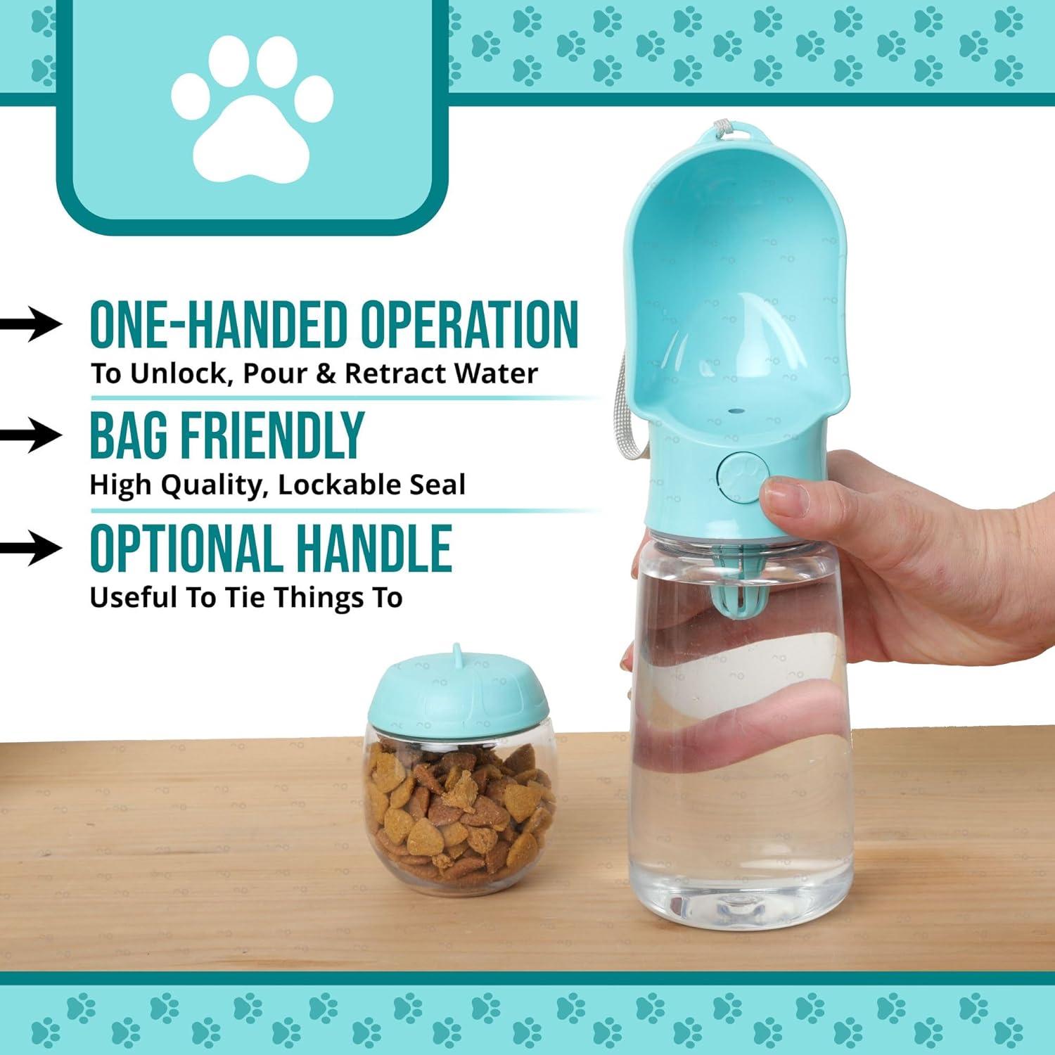 Botella de Agua Portátil para Perros HappiTails 500 ml Azul