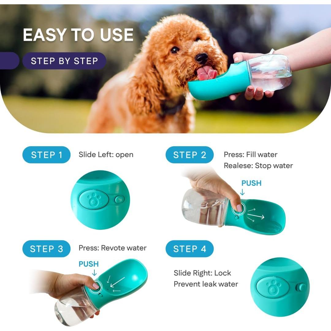 Botella de Agua Portátil para Perros Hangzhou Rena 350 ml Negra