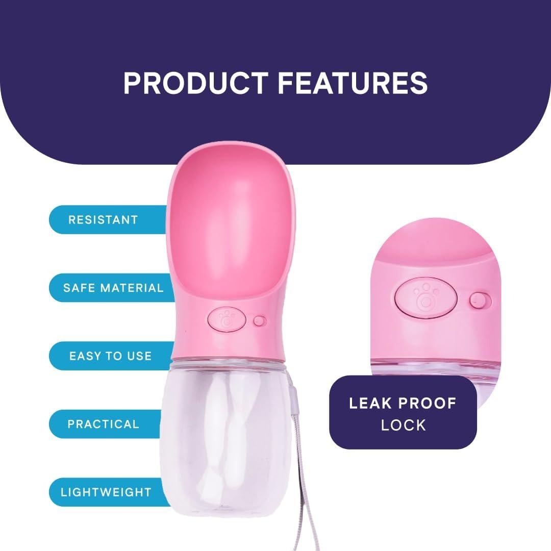 Botella de Agua Portátil para Perros Hangzhou Rena 350 ml Negra