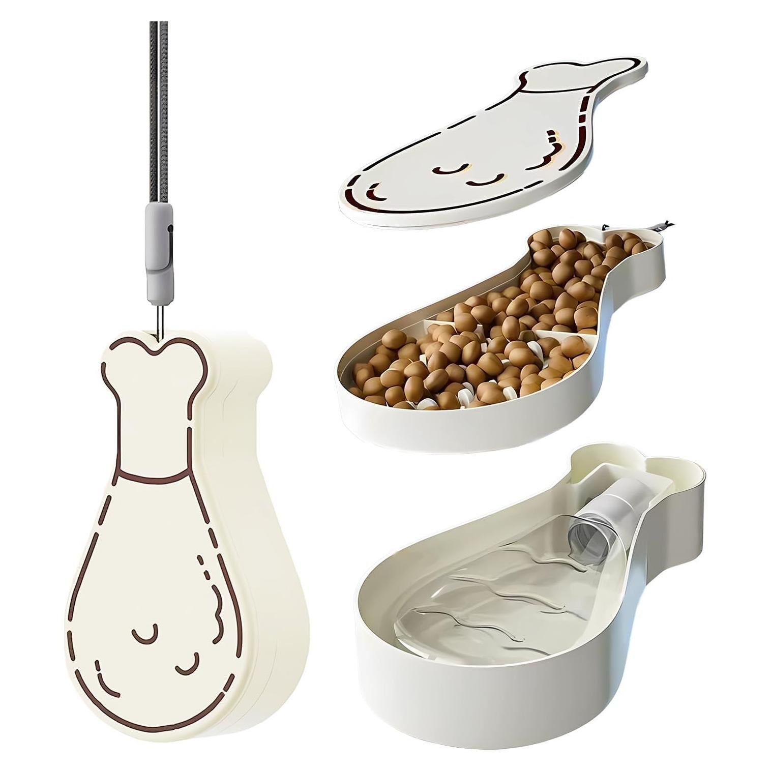 Tazón portátil para perros AOPALE con botella de agua 17.78cm