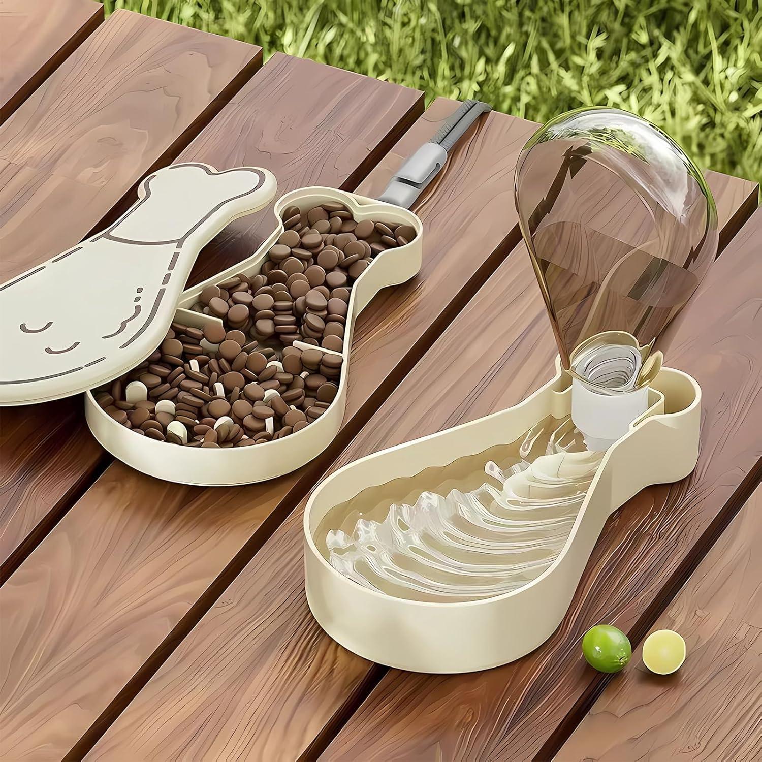 Tazón portátil para perros AOPALE con botella de agua 17.78cm