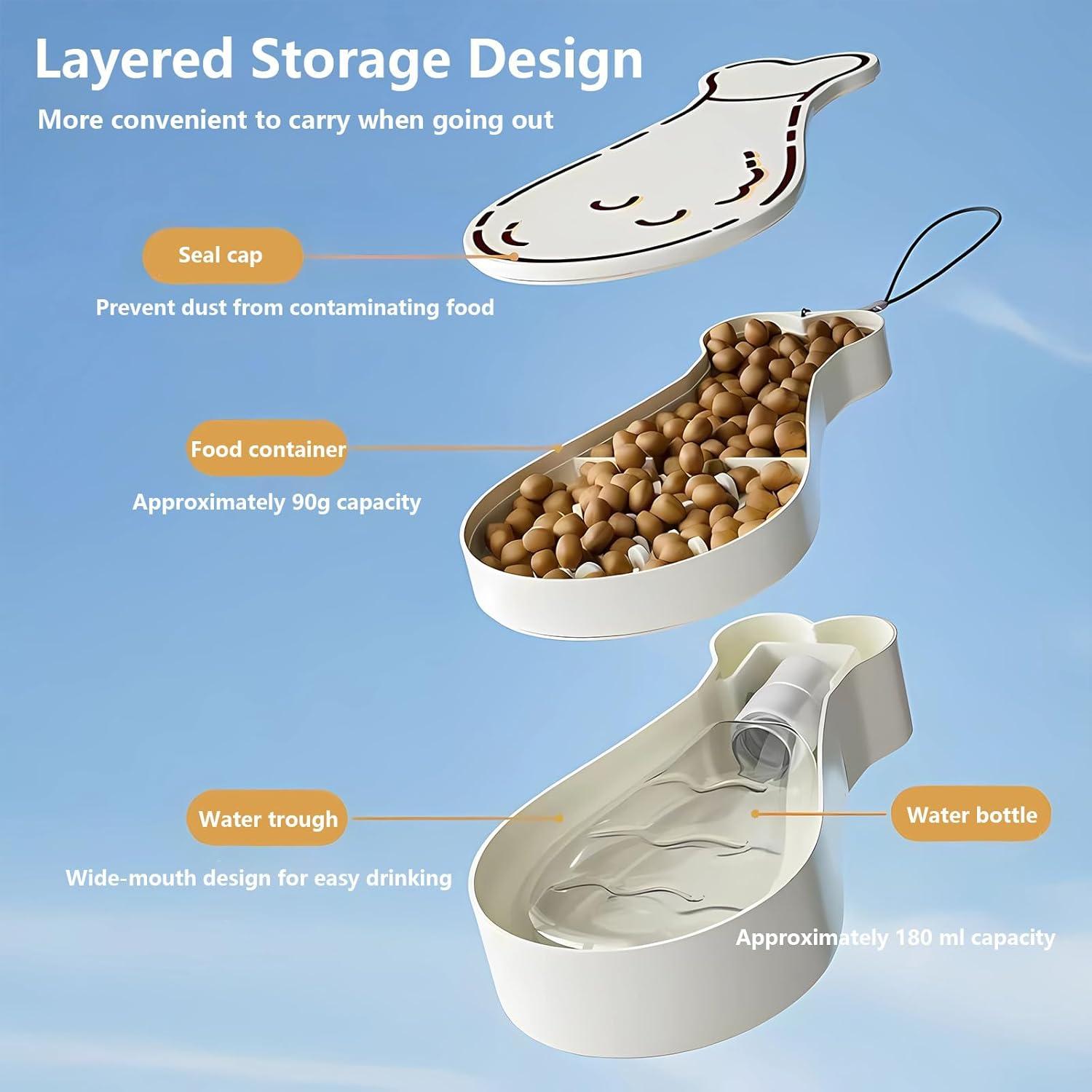 Tazón portátil para perros AOPALE con botella de agua 17.78cm