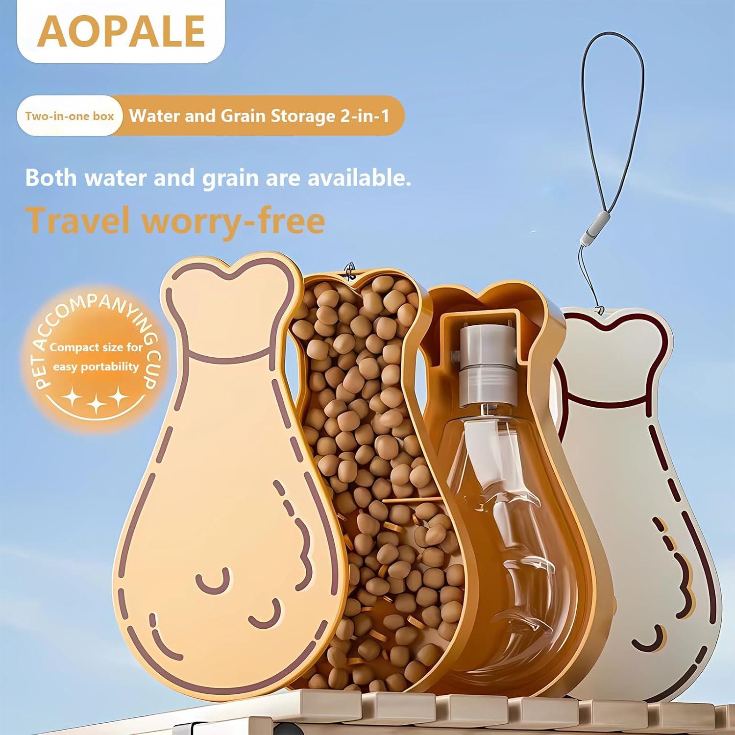 Tazón portátil para perros AOPALE con botella de agua 17.78cm