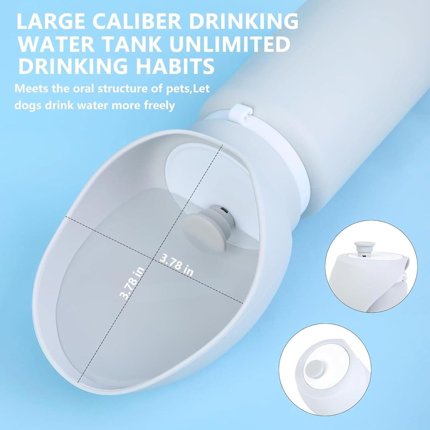 Botella de Agua Plegable para Perros 550ml Silicona Portátil