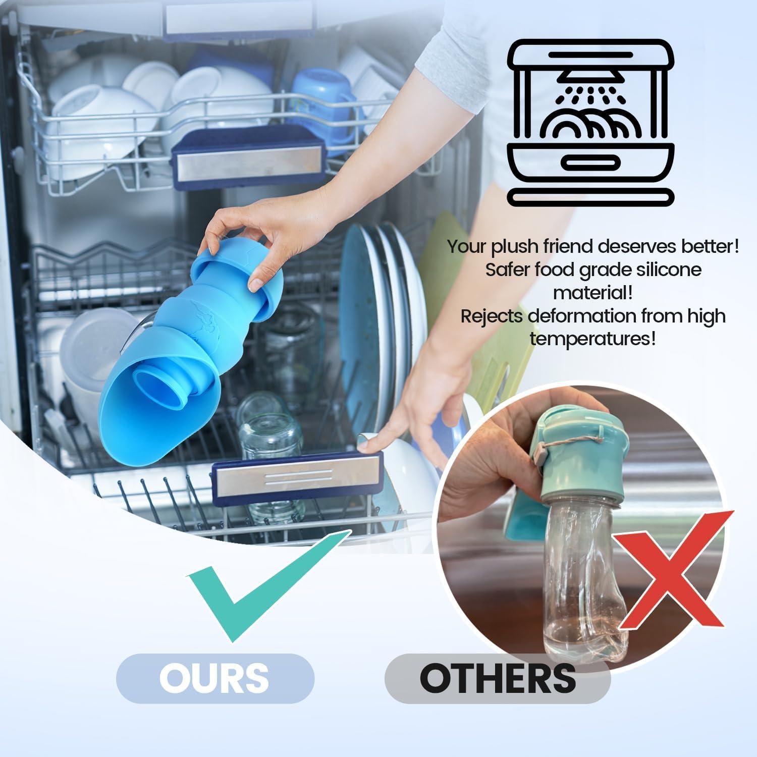 Botella de Agua Plegable para Perros Hiksuky 550ml Azul