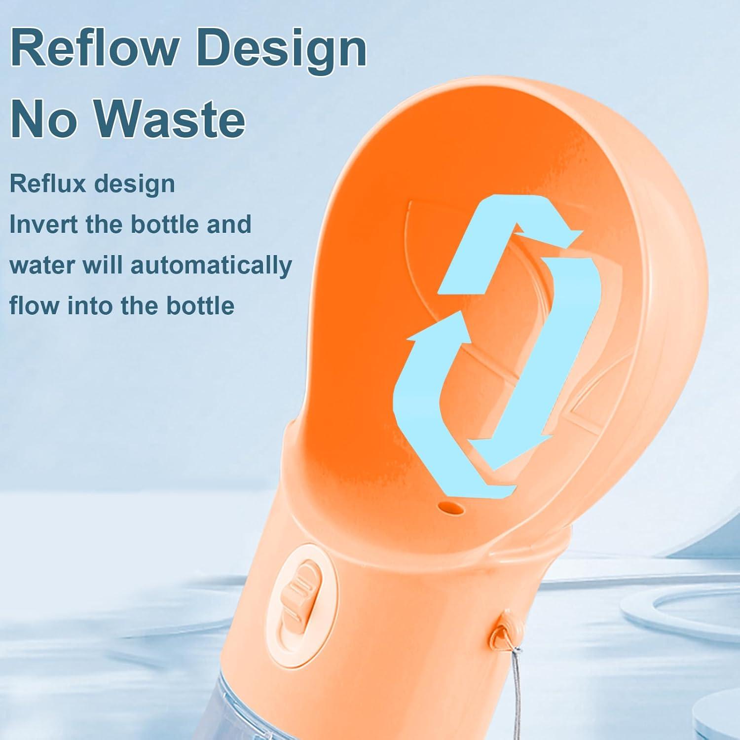 Botella de Agua para Perros ARMLULU 500ml Naranja a Prueba de Fugas