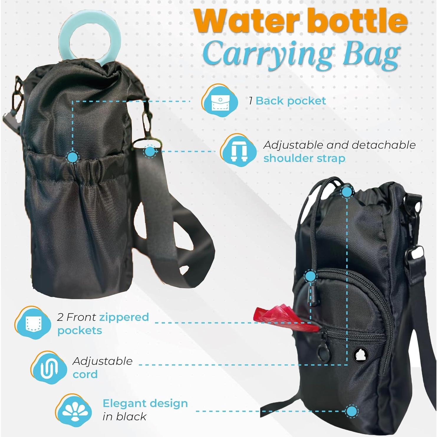 Botella de Agua Portátil PetzioWorld 32 oz con Cuencos Plegables