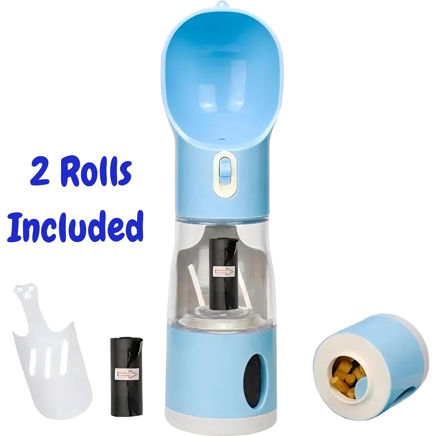 Botella de Agua y Comida 4 en 1 LA Paws and Claws - Azul