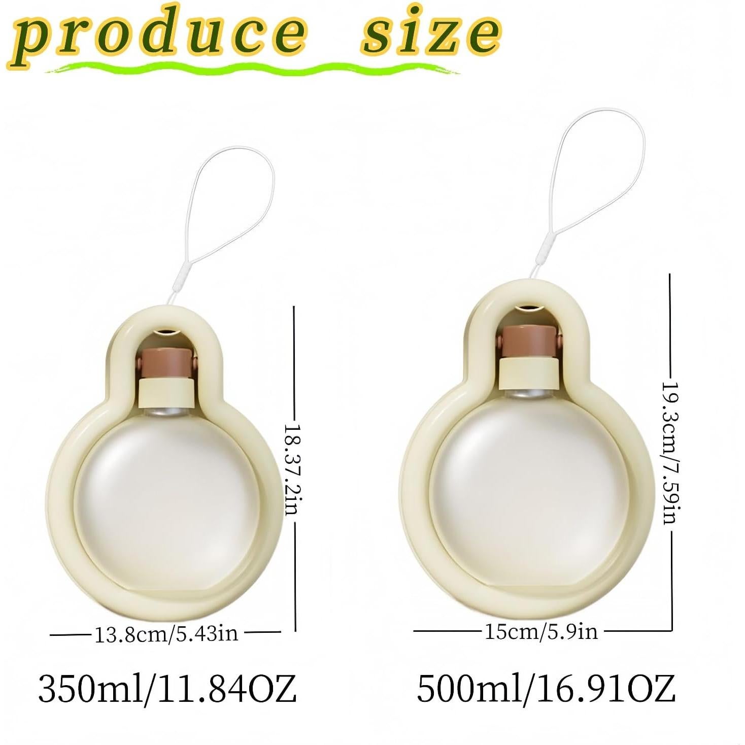 Botella de Agua Plegable para Perros WQHLONGBO 500ml y 350ml