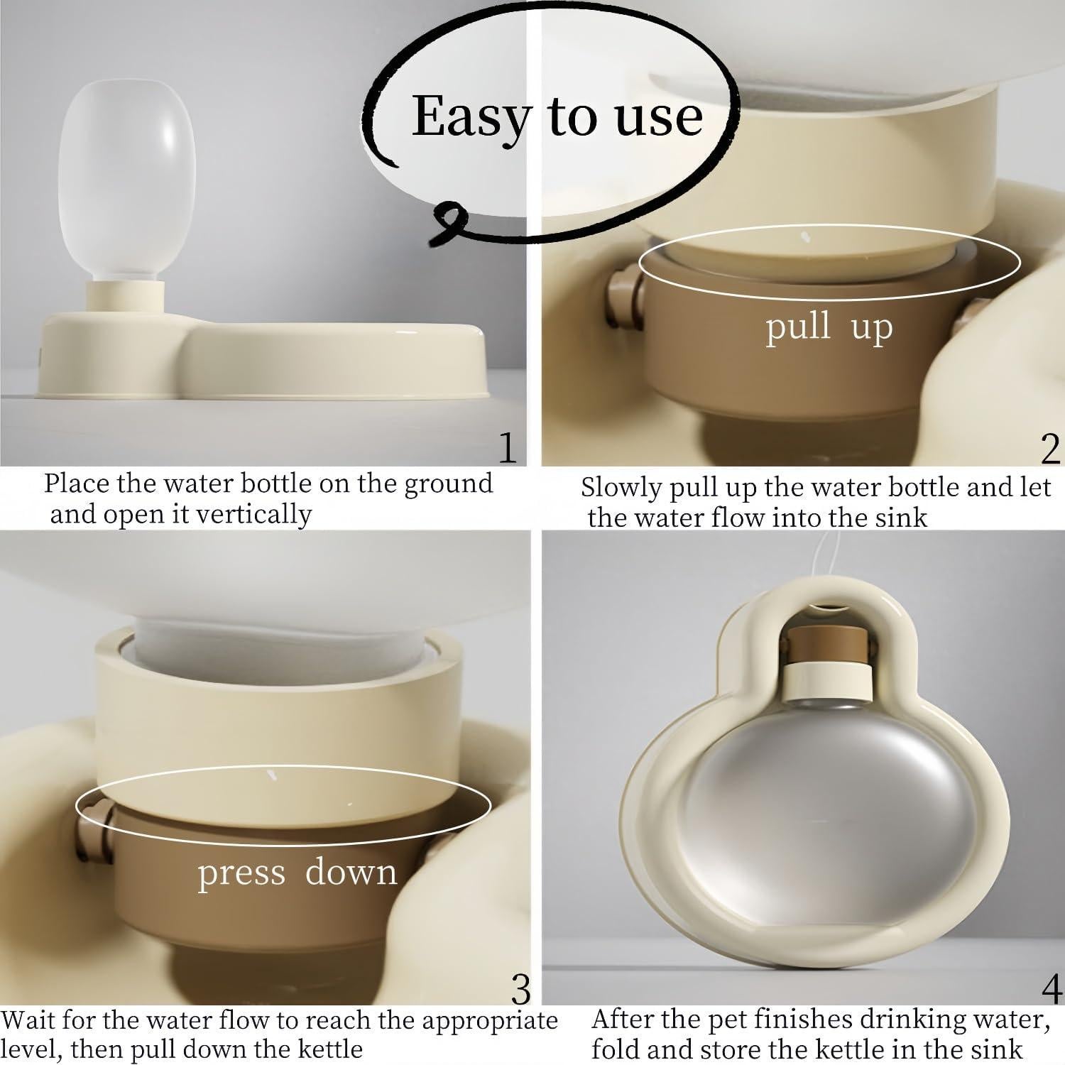 Botella de Agua Plegable para Perros WQHLONGBO 500ml y 350ml