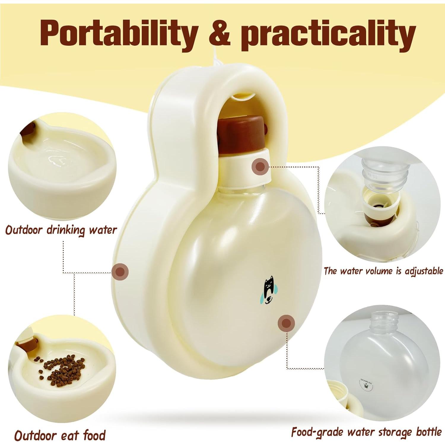 Botella de Agua Portátil para Perros PETMGCOO 384ml - A Prueba de Fugas