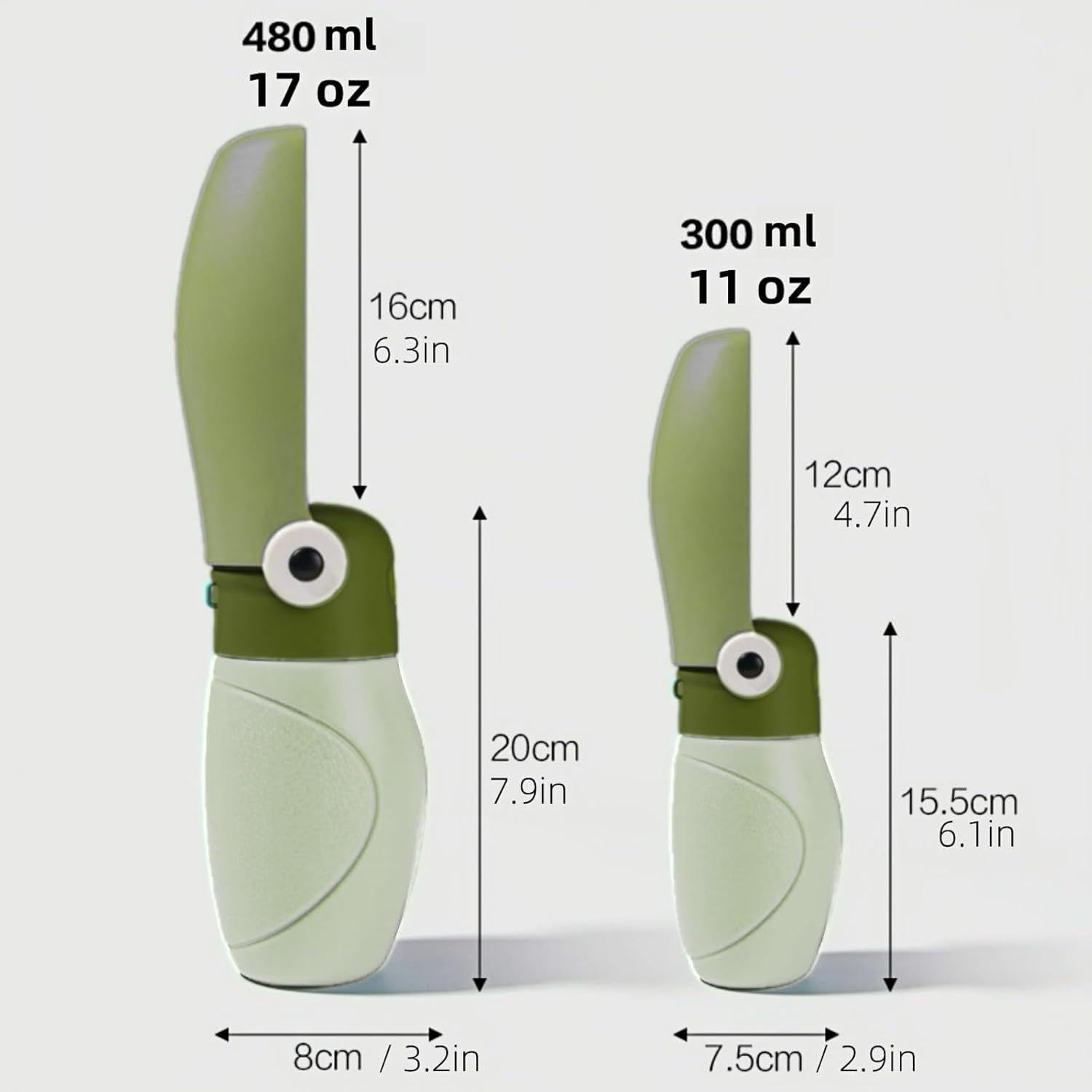 Botella de Agua Plegable para Perros Genérico 16 oz Verde