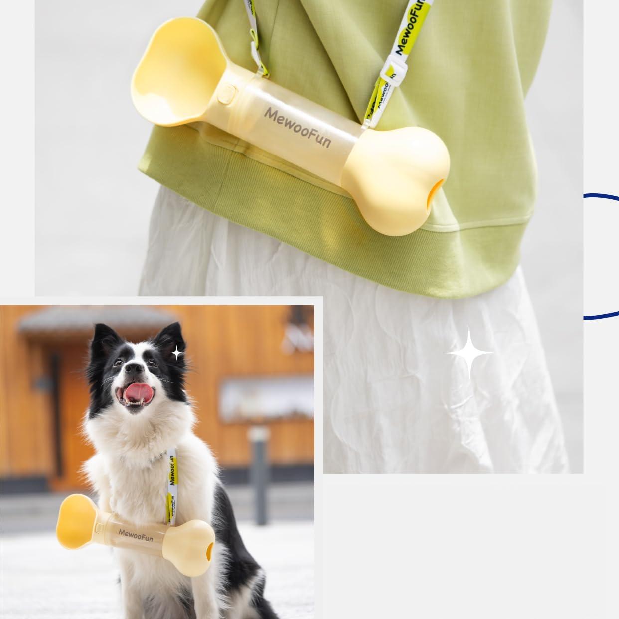 Botella de Agua Portátil para Mascotas Rayvelous 400ml Amarillo