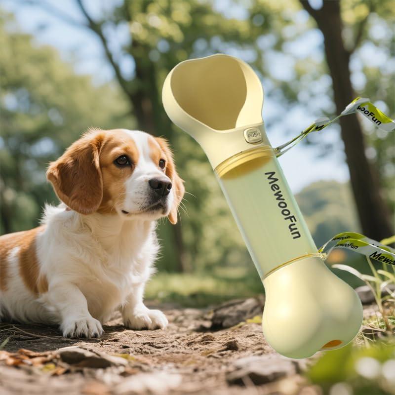 Botella de Agua Portátil para Mascotas Rayvelous 400ml Amarillo