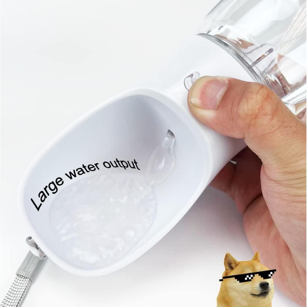 Botella de Agua Portátil para Perros Petify 355ml Blanca