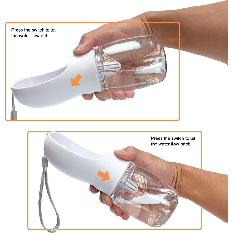 Botella de Agua Portátil para Perros Petify 355ml Blanca