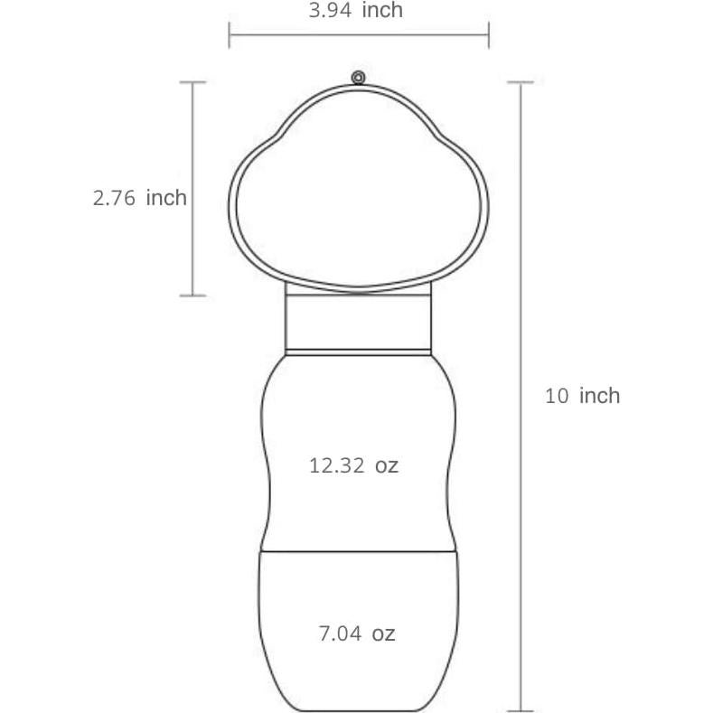Botella de Agua y Comida 2 en 1 para Mascotas GCFTIFF 350ml