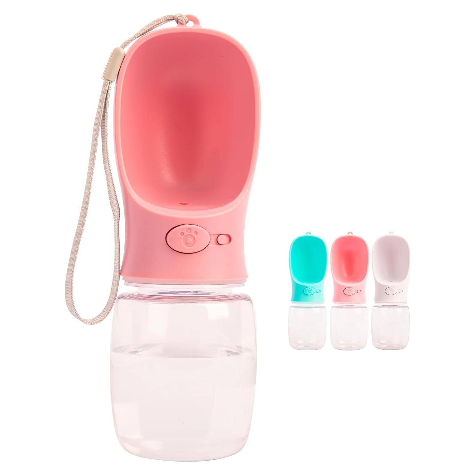 Botella de Agua Portátil para Perros VehiGo 350 ml Rosa