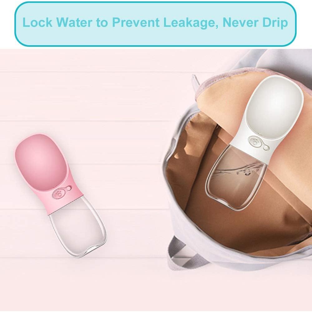 Botella de Agua Portátil para Perros VehiGo 350 ml Rosa