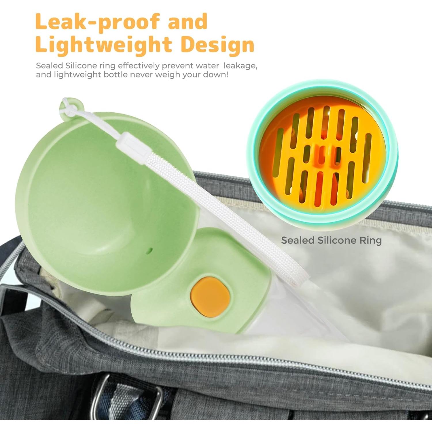 Botella de Agua Portátil para Perros BRIMFULITE 400ml Verde