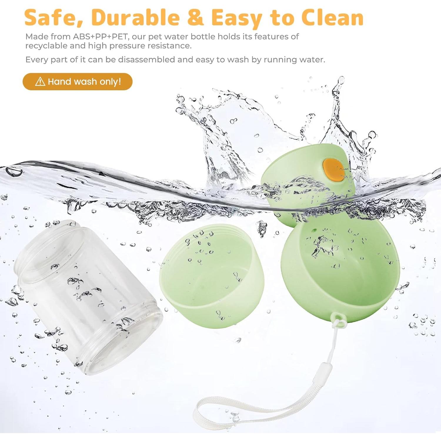 Botella de Agua Portátil para Perros BRIMFULITE 400ml Verde