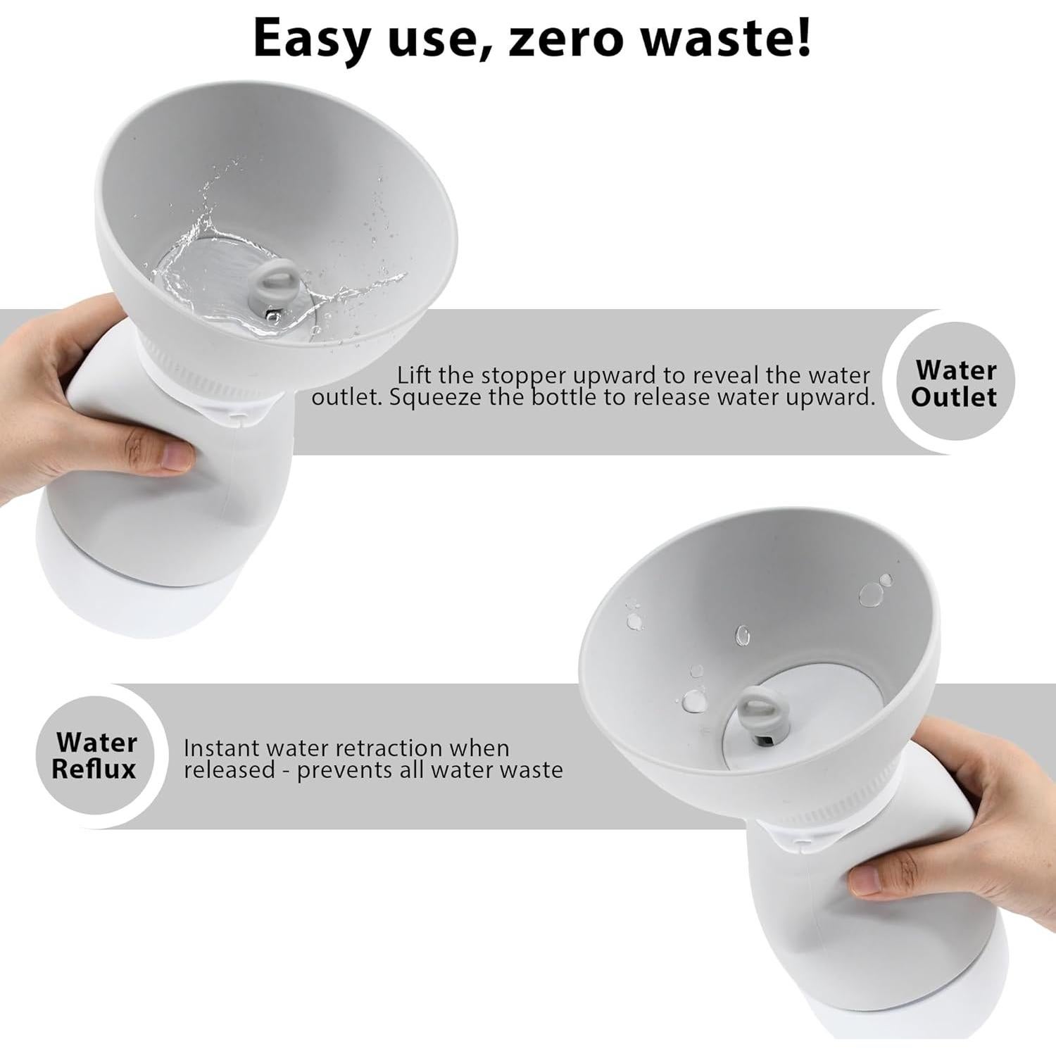 Botella de Agua Portátil PawSailor 591 ml y Tazón 260 ml Gris