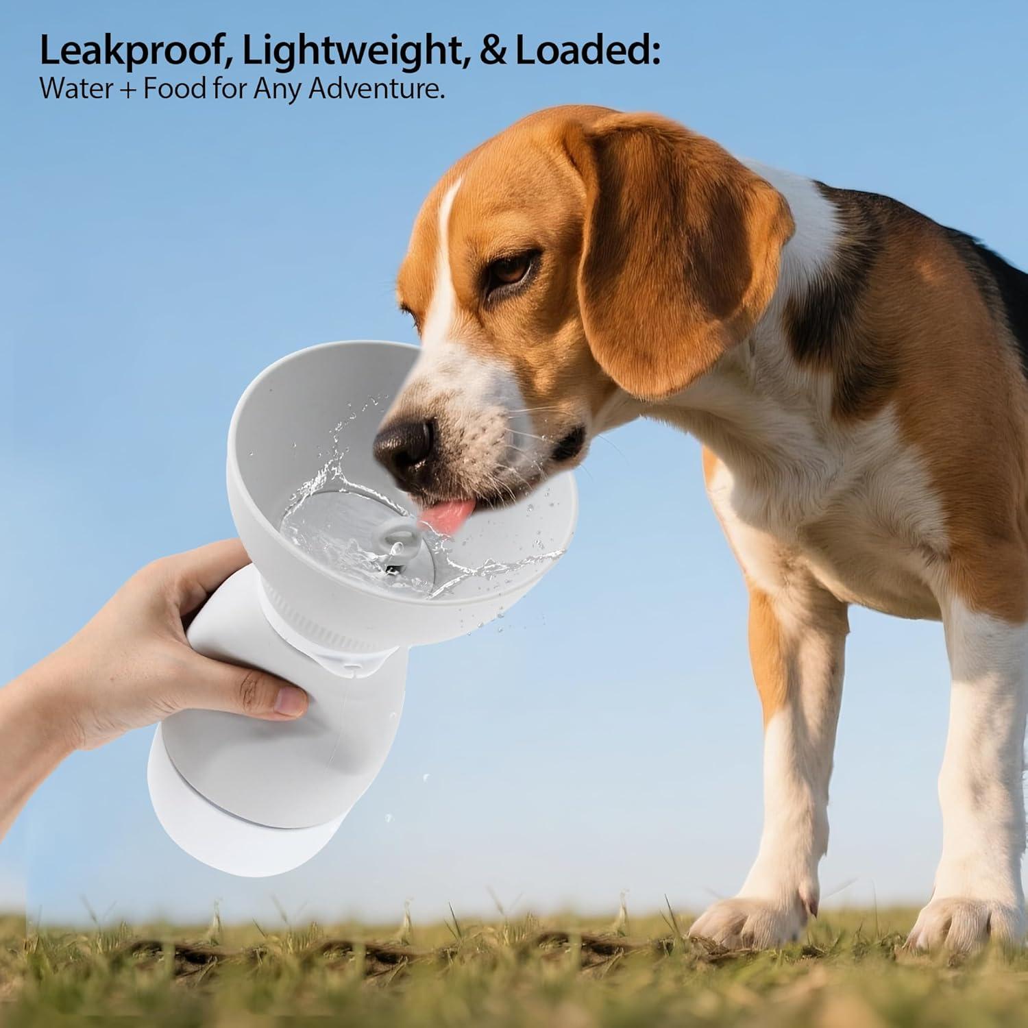 Botella de Agua Portátil PawSailor 591 ml y Tazón 260 ml Gris