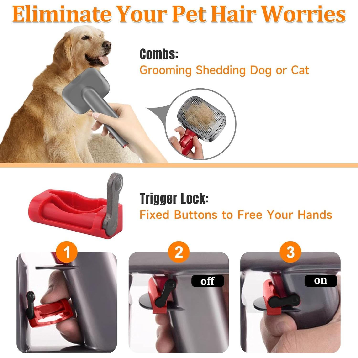 Kit de Aseo para Mascotas LAQVITA - Cepillo y Manguera 52 cm