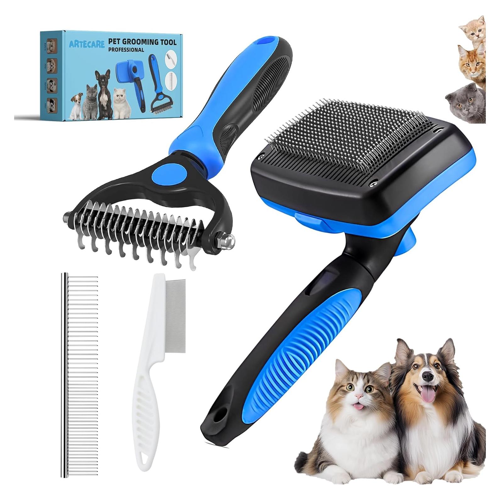 Cepillo 4 en 1 para Gatos y Perros ARTECARE Autolimpiante