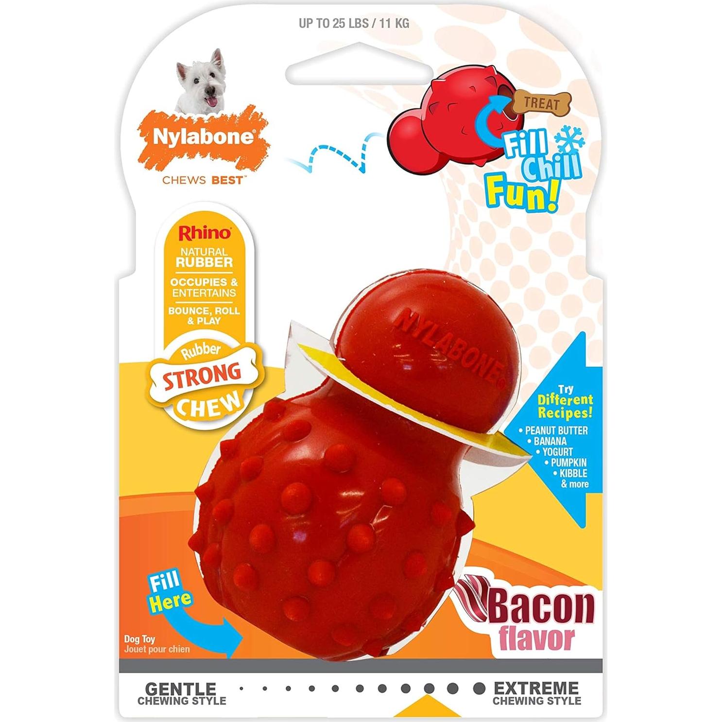 Juguete Masticable Rellenable Nylabone Pequeño Tocino 122g