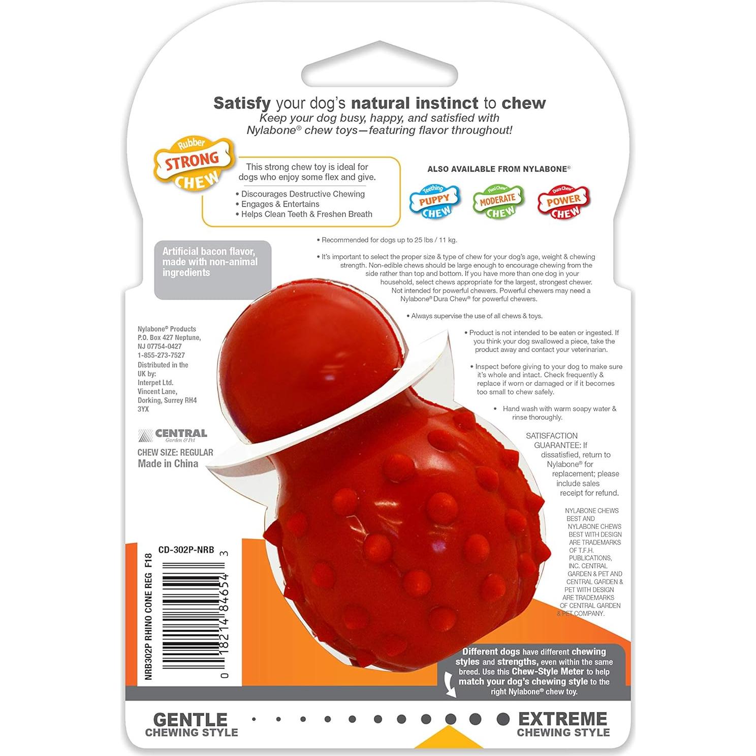 Juguete Masticable Rellenable Nylabone Pequeño Tocino 122g