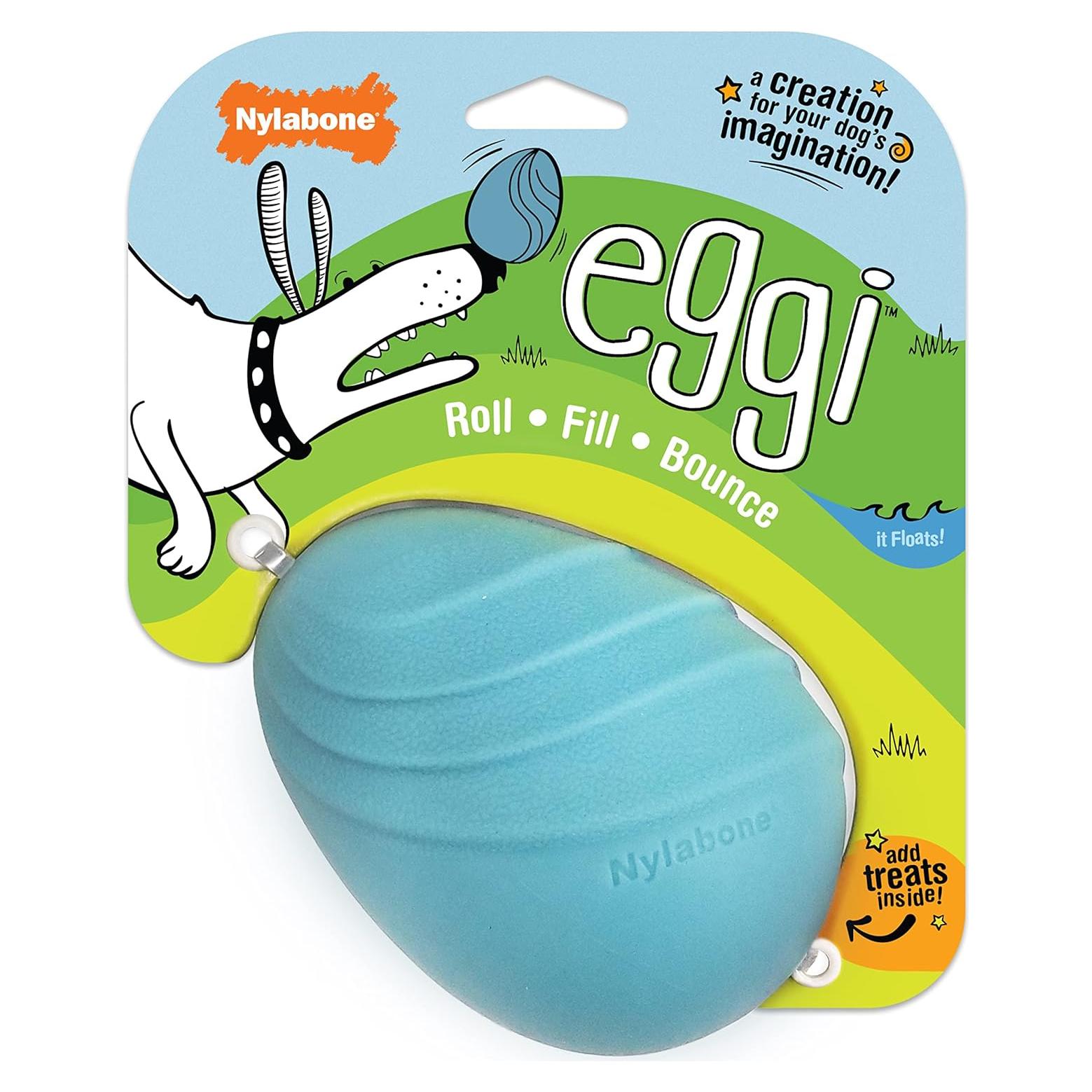 Juguete Interactivo Nylabone Eggi Azul Grande para Perros