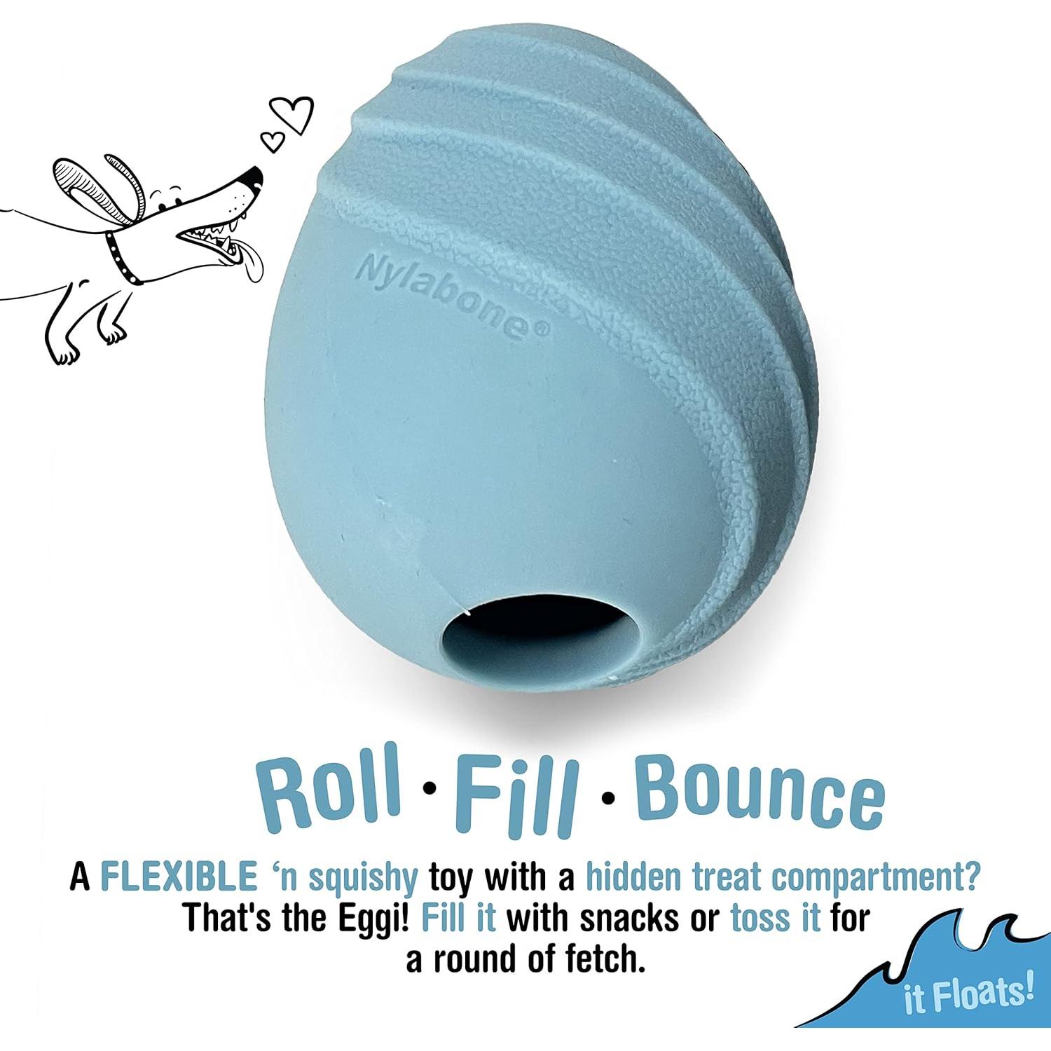 Juguete Interactivo Nylabone Eggi Azul Grande para Perros