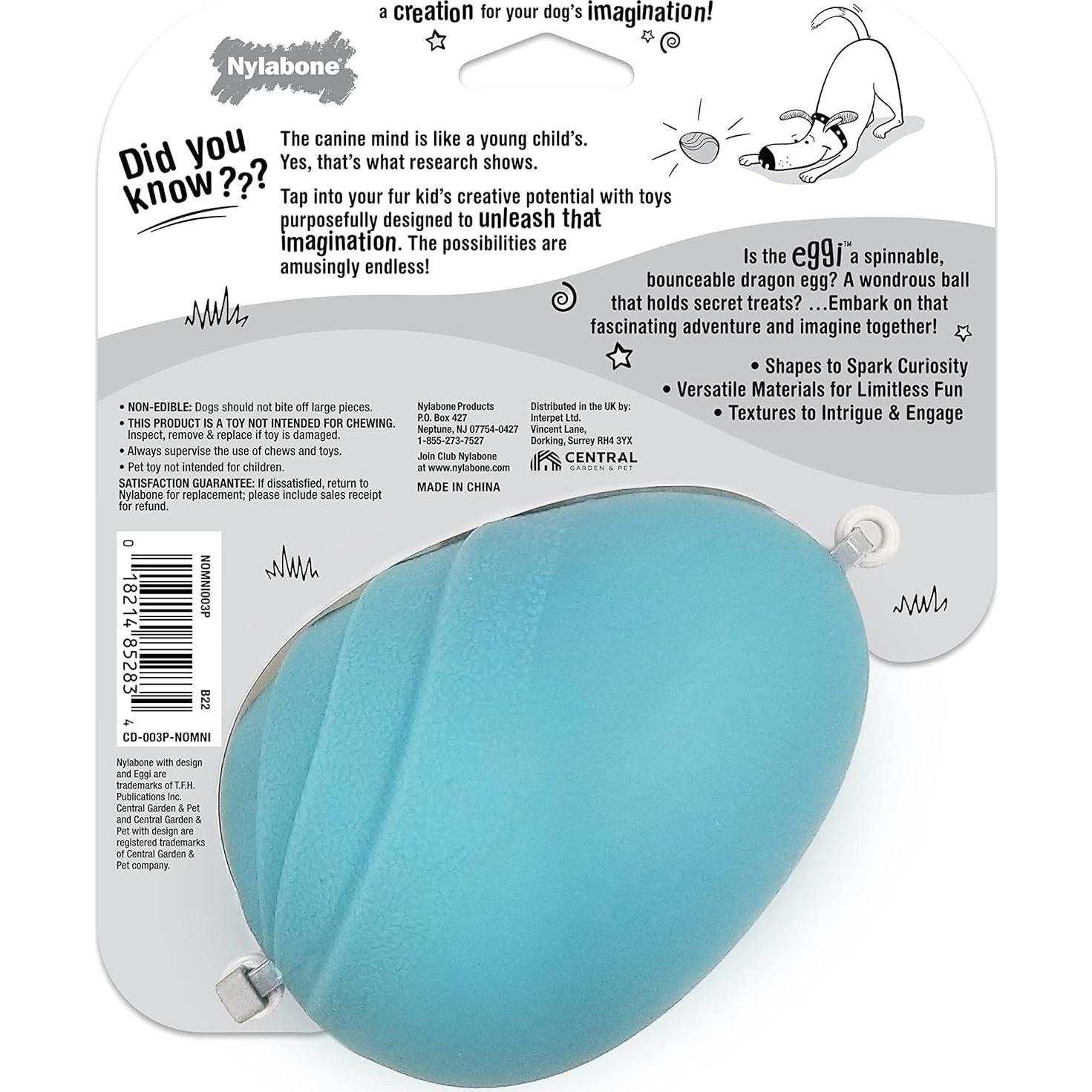 Juguete Interactivo Nylabone Eggi Azul Grande para Perros