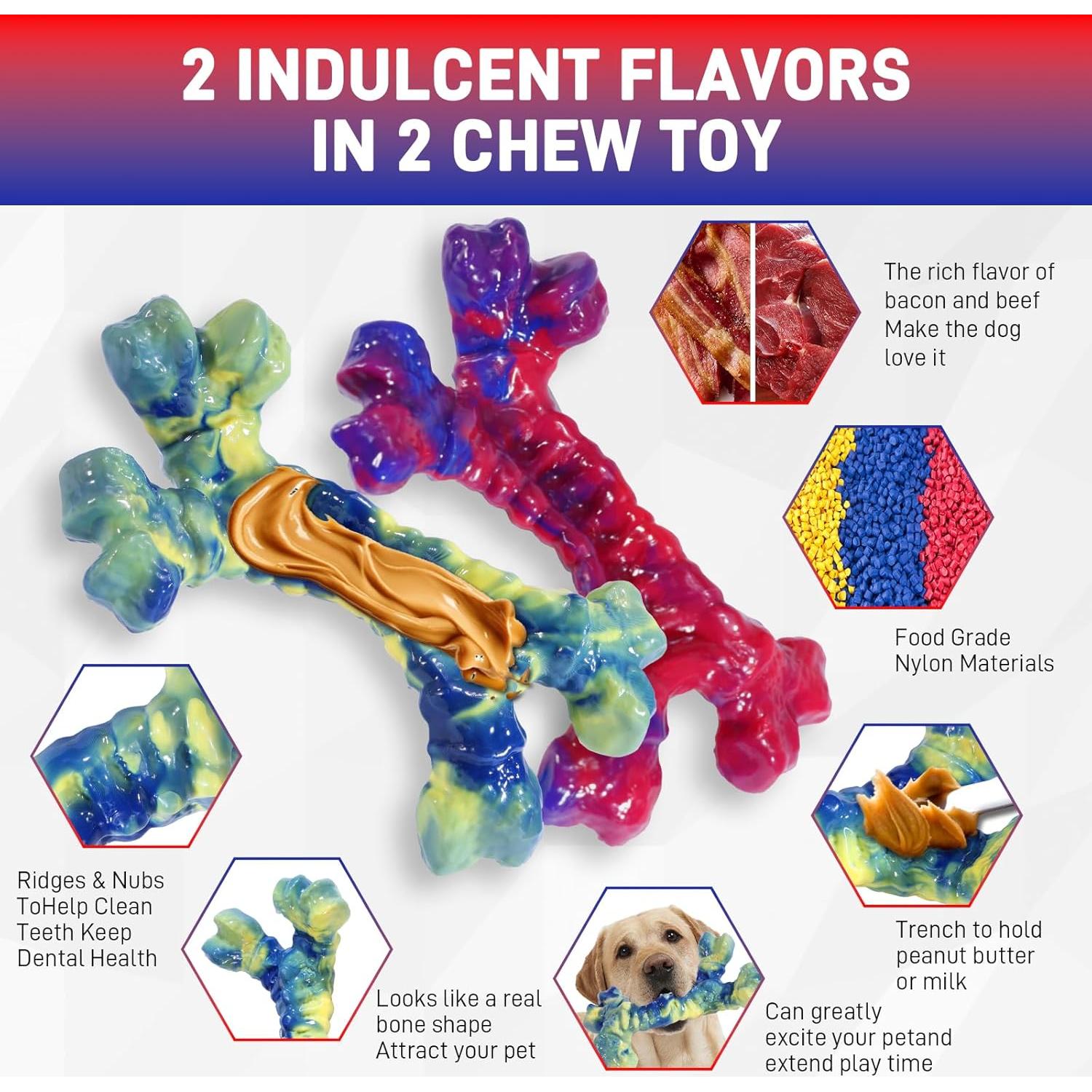 Juguetes para Perros Aelflane - Paquete de 2, Resistentes y Duraderos
