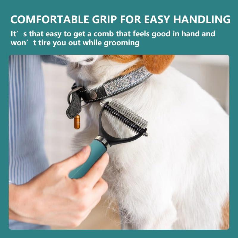 Cepillo Deshedding 2 en 1 KUDCUOM para Perros y Gatos Naranja