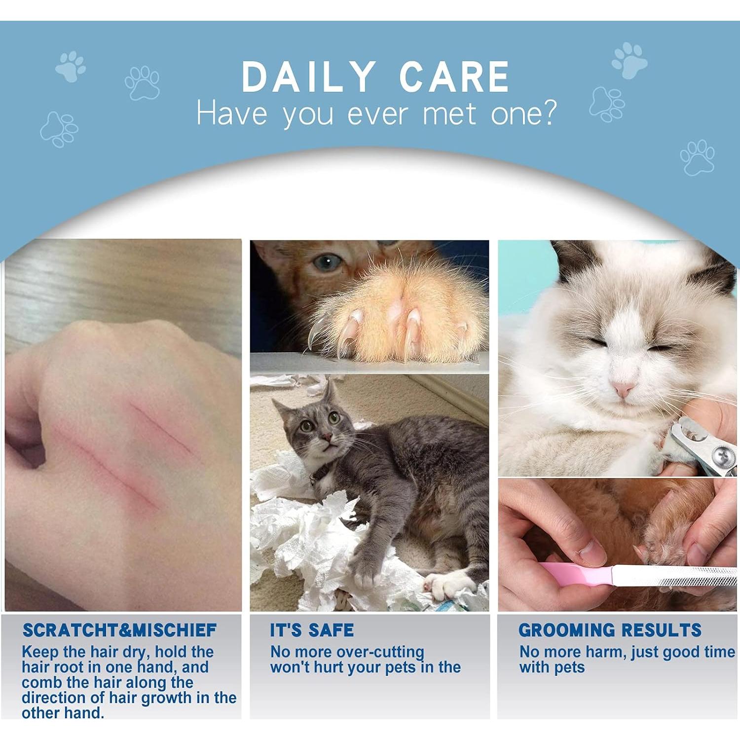 Juego de Aseo para Mascotas KAIFONG - Cepillo Deshedding y Cortador de Uñas
