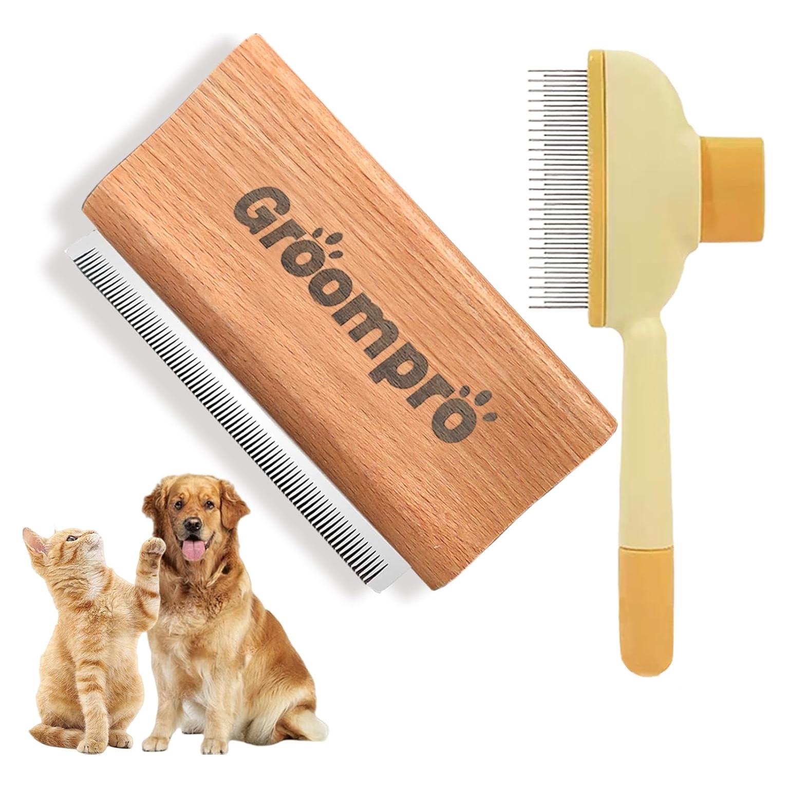 Cepillo Deshedding Groompro para Perros y Gatos - Eliminación de Pelo
