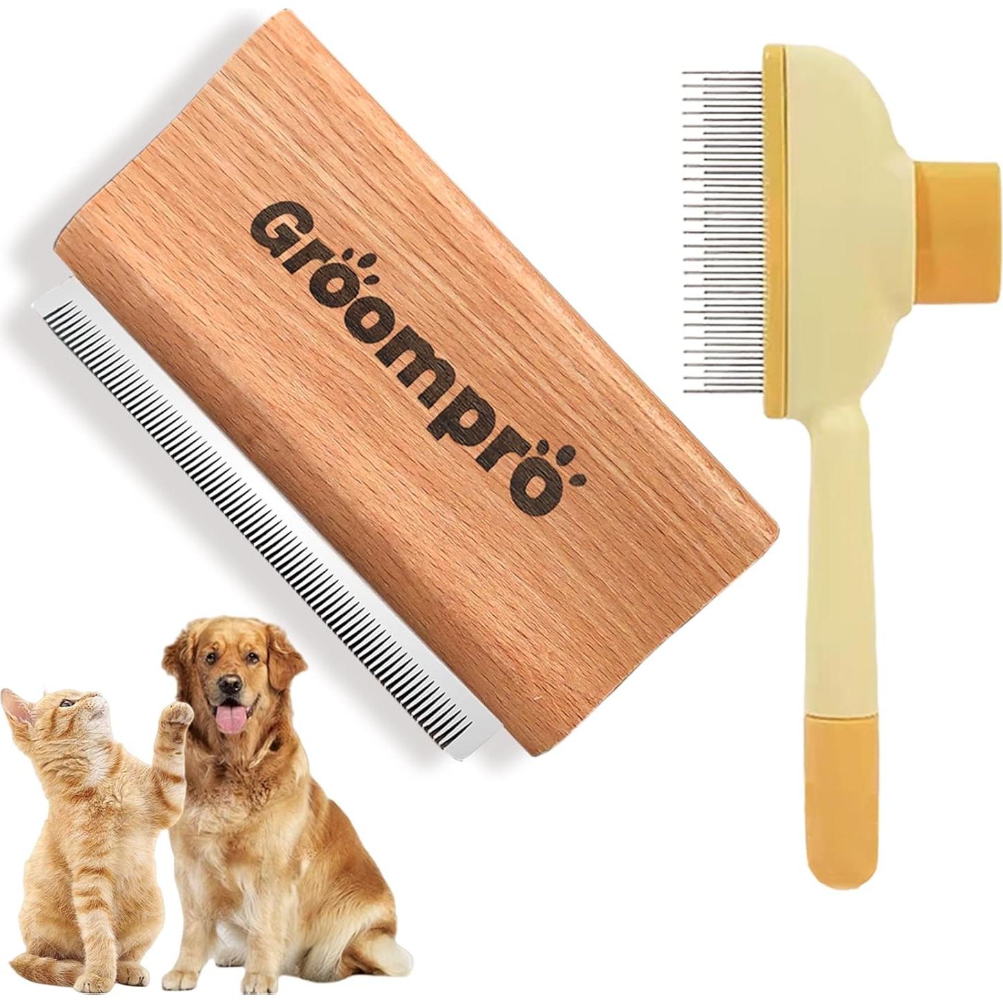 Cepillo Deshedding Groompro para Perros y Gatos - Eliminación de Pelo