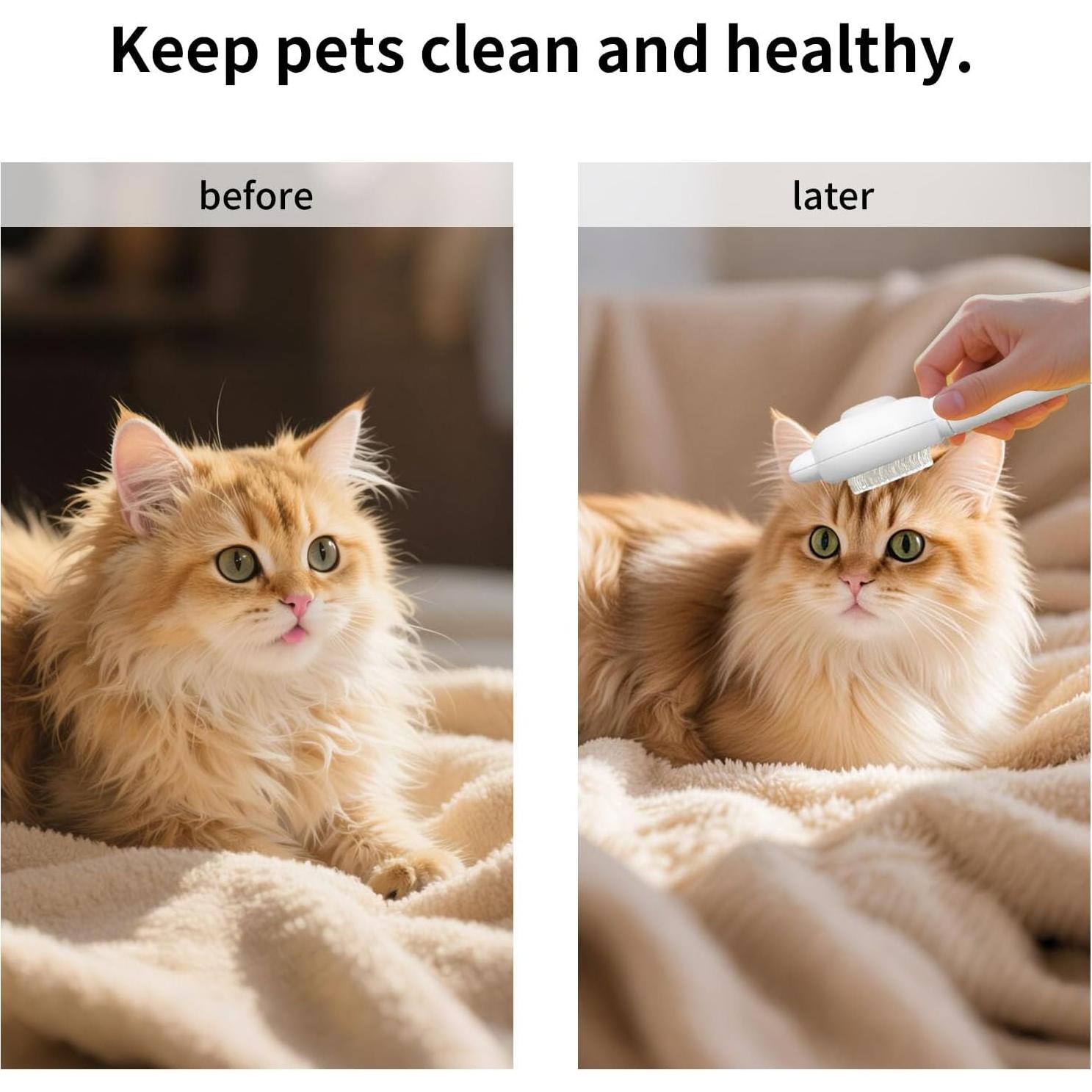 Cepillo para Gatos y Perros Zoocozy - Eliminación de Pelo, Blanco