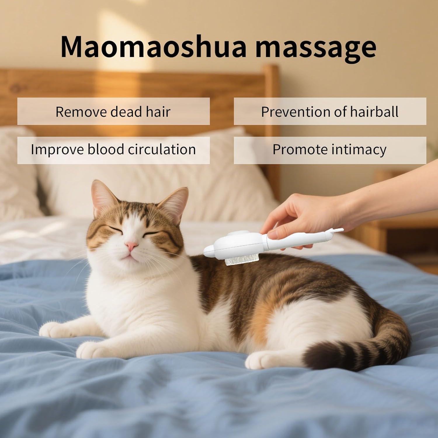 Cepillo para Gatos y Perros Zoocozy - Eliminación de Pelo, Blanco