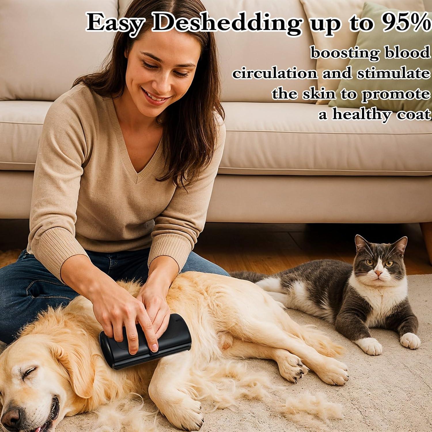 Cepillo Deshedding Wanmu para Perros y Gatos - Acero Inoxidable