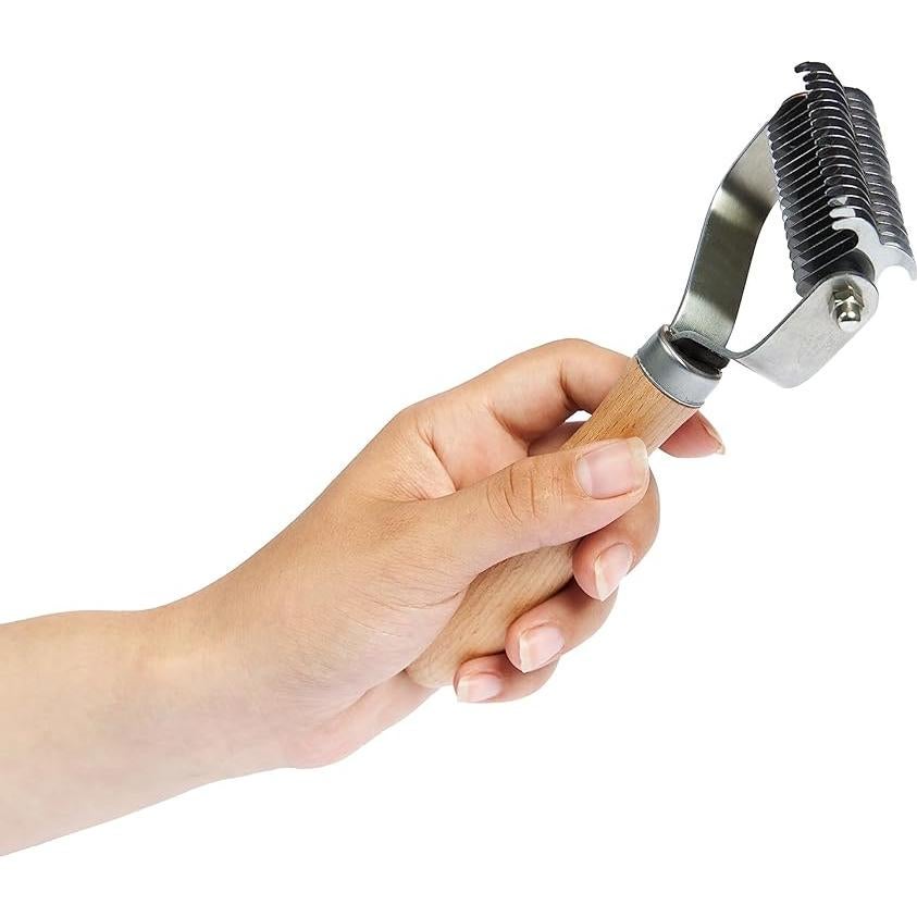 Cepillo Deshedding LTANIOLAK para Perros y Gatos - Rasqueta Doble Cara