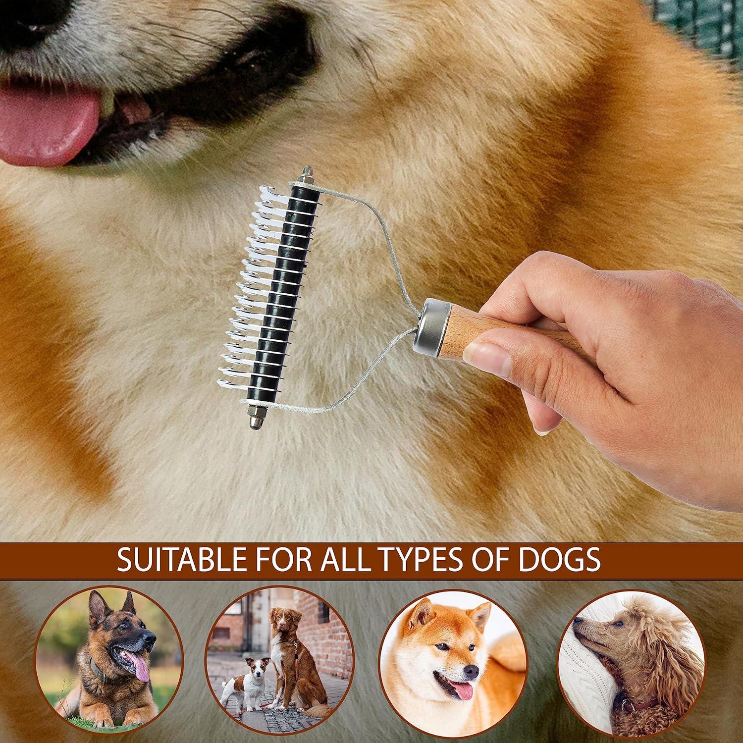 Cepillo Deshedding LTANIOLAK para Perros y Gatos - Rasqueta Doble Cara