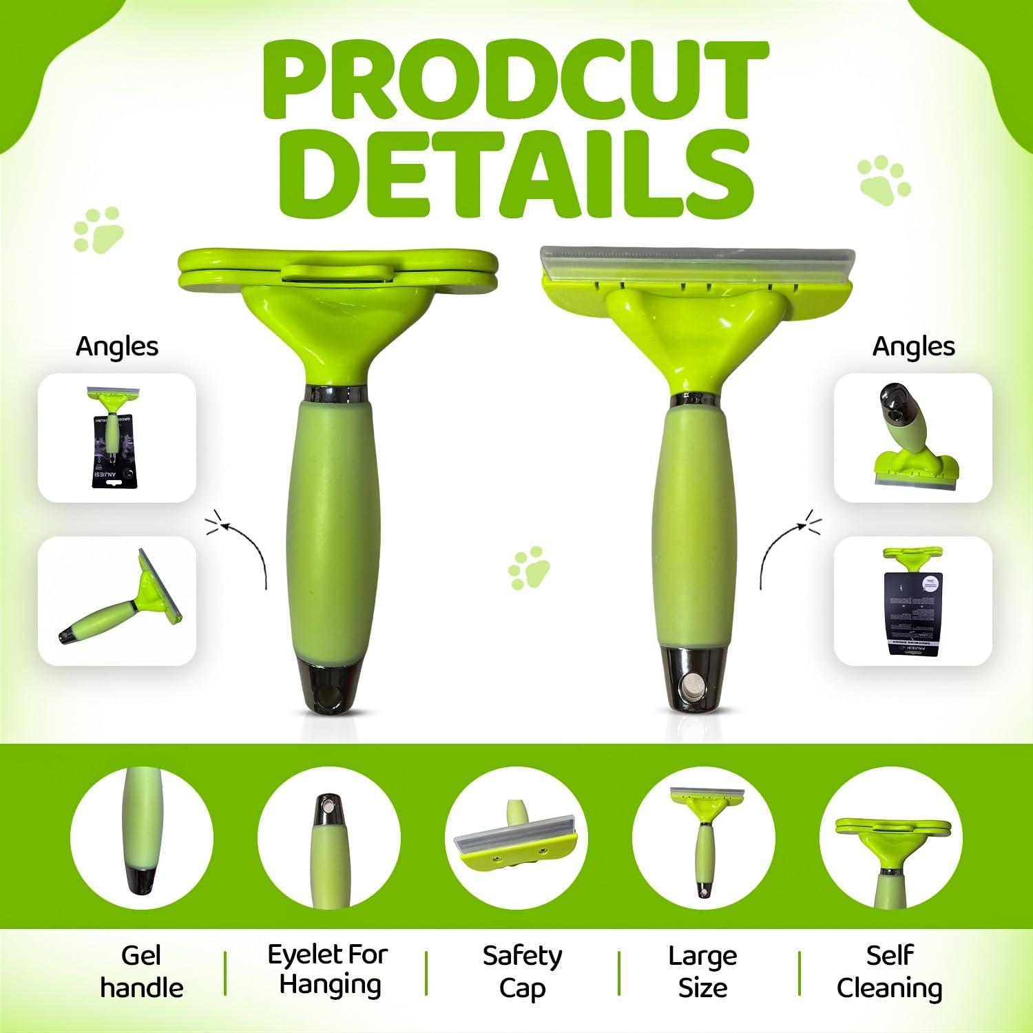 Cepillo Deshedding ANJIESI para Perros y Gatos - Acero Inoxidable