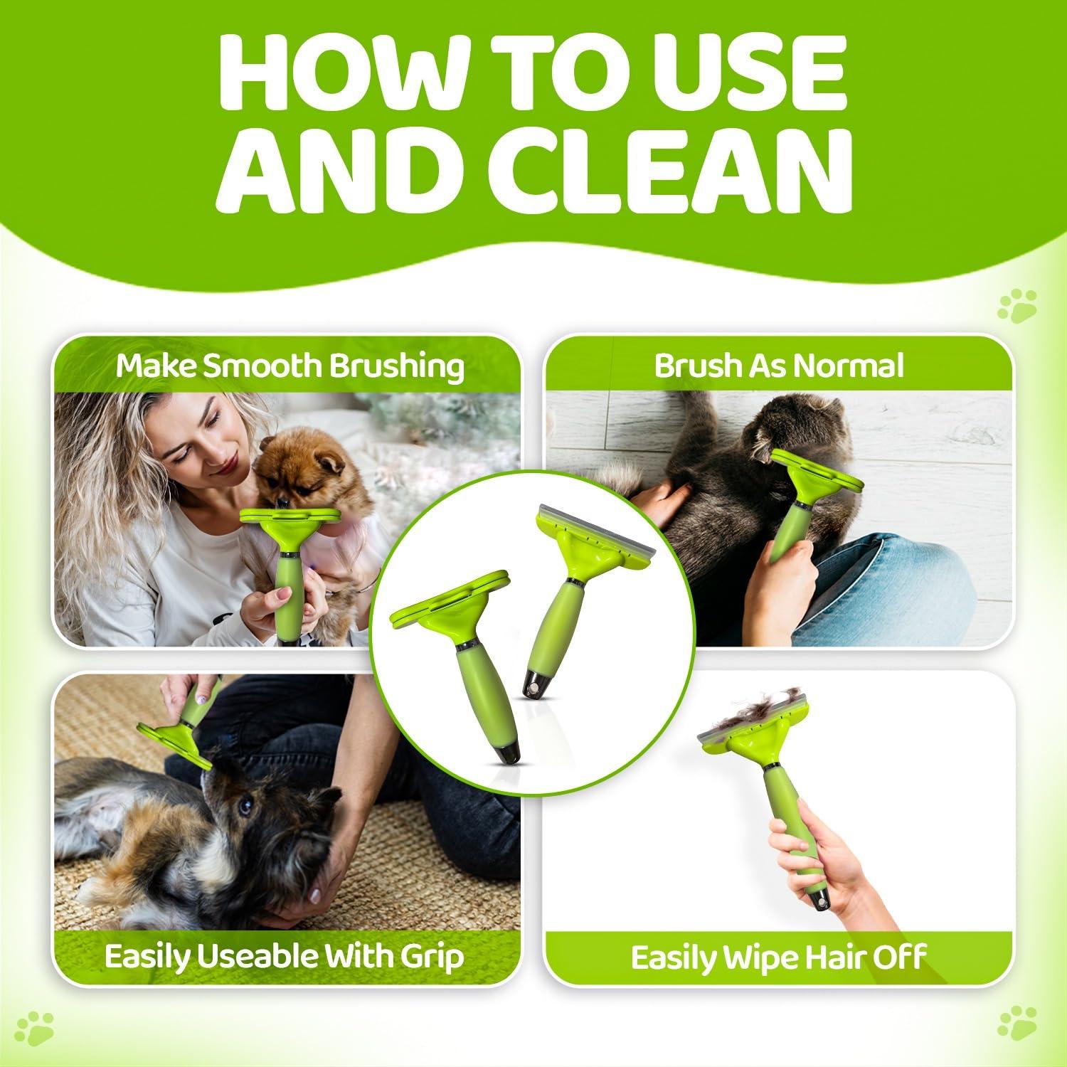 Cepillo Deshedding ANJIESI para Perros y Gatos - Acero Inoxidable